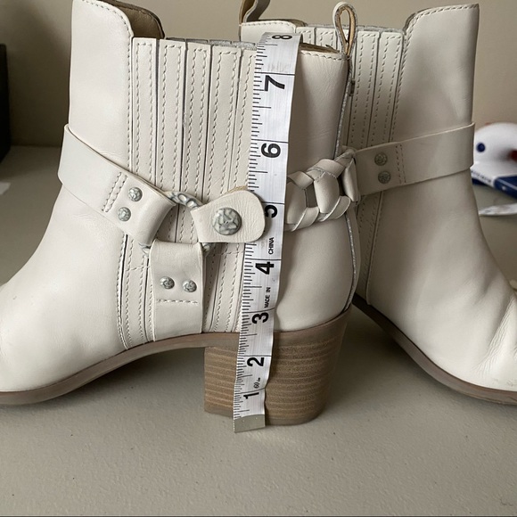 Sam Edelman Dalma Biker Bootie Ivory  Leather 8.5 - Picture 5 of 13